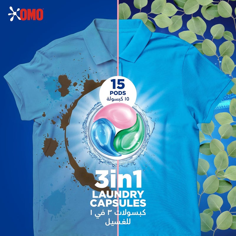 OMO Active 3in1 Laundry Capsules - Eucalyptus Freshness - Image 5